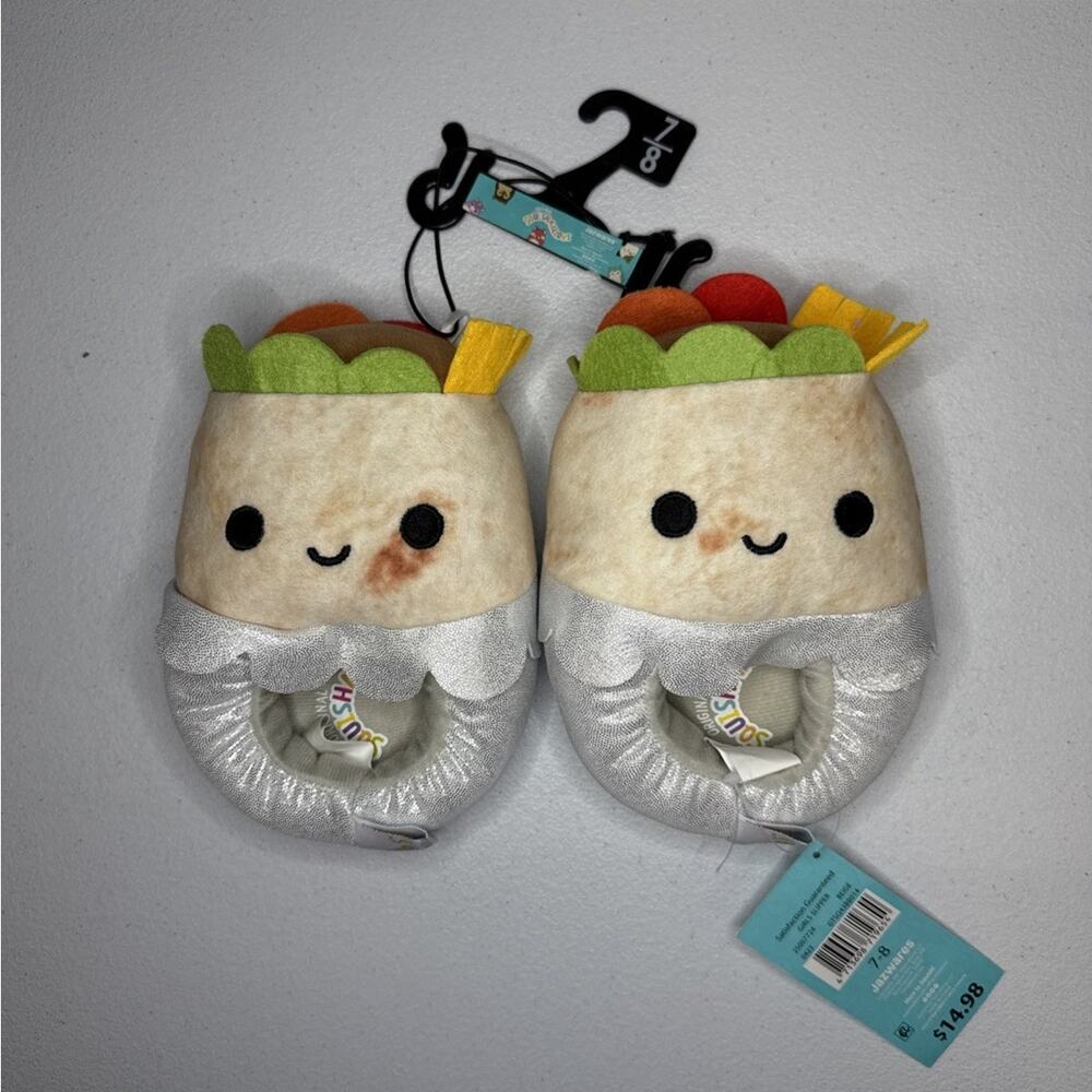 Squishmallows Kids Bernardo the Burrito Plush Slipper Girls Size 7/8